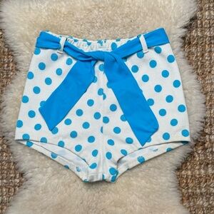 Vintage 60s High Waist PolkaDot Swim Bottoms Hot Pants Micro Shorts Small Medium